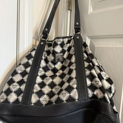 Authentic Gorgeous Large Nylon And Leather MCM Bag It’s Black And White 