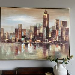 City scape framed canvas print