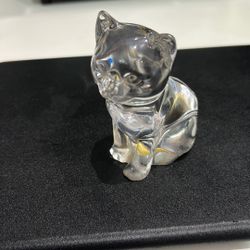 Lead Crystal Cat Paperweight 