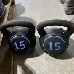 15lb Vinyl Kettlebell Pair 30lbs Total