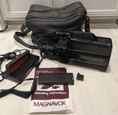Vintage Magnavox VHS Camcorder with Accessories