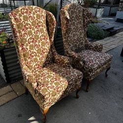 Vintage High-back Chairs (2)