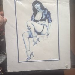 “Betty In Blue”  - Art With Ball Point Pen 