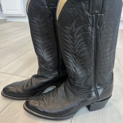 Boots-Justin Black Buffalo Western Boots
