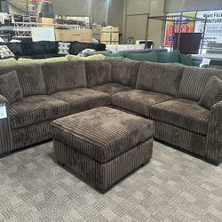 Modern Rich Chocolate Brown Sectional  