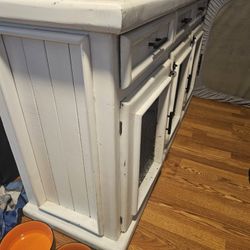 Custom Farmhouse Dog Crate Cabinet – Solid Wood