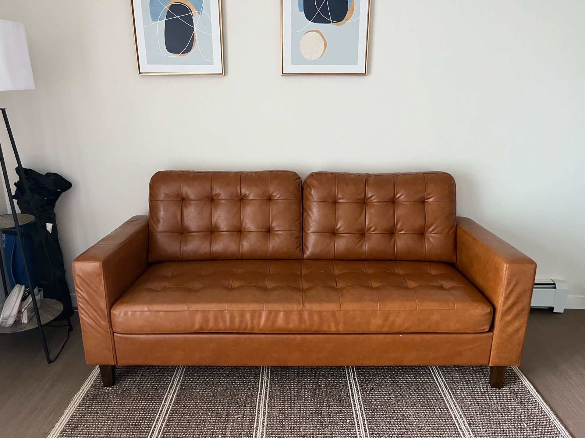 Brown leather couch