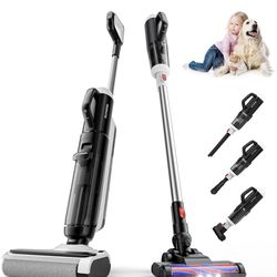SUNSMAI 5-in-1 Combo Cordless Wet Dry Vacuum Cleaner - Lightweight Multi-Function Mop & Vacuum for Hard Floors & Carpets, Self-Propelled Vacuum Mop Al