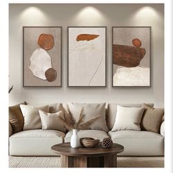 Framed Neutral Abstract Wall Art