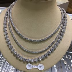 Sterling Silver With Moissanite Diamond Chain ..we Have All Size Available In Store Length Start With 20”inch..