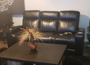 Black Couch With Led Lights And USB