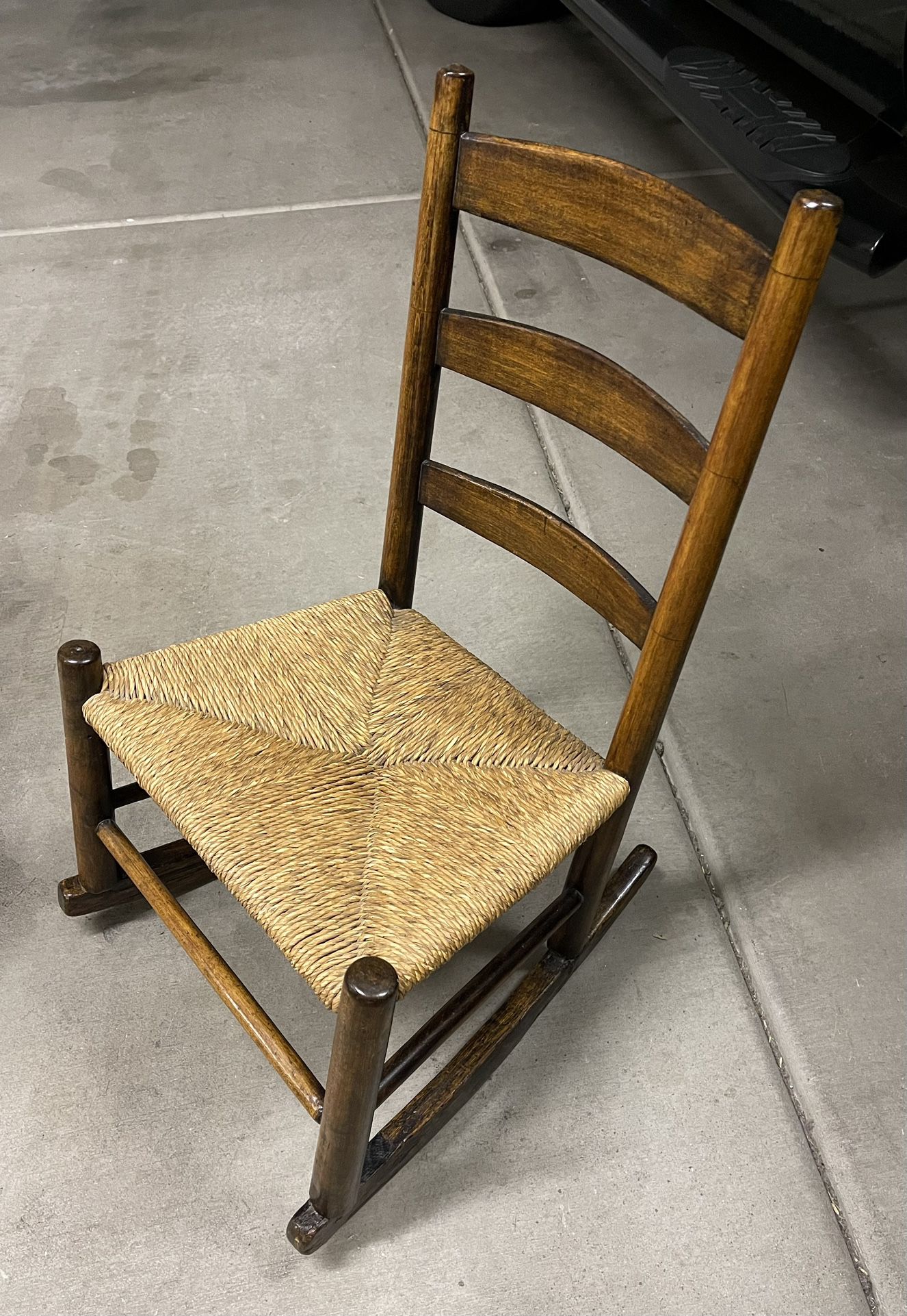 Antique Small walnut rocking chair from late 1800’s, 28 1/4” tall x 17” wide x 14” deep, Appraised for $165