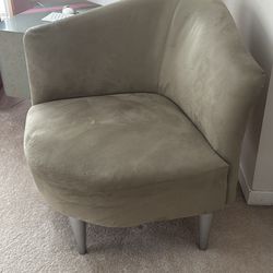 Green Suede Corner Chair 
