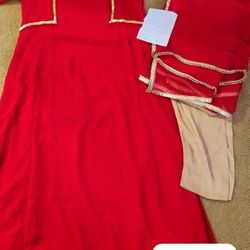 Red N Gold Silk Dress $30(Negotiable)