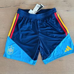 NEW adidas Spain Soccer Team Men’s LARGE Tiro Training Shorts KA8189 World Cup