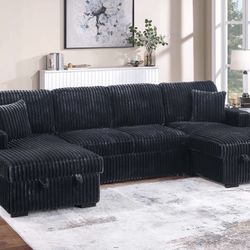 Corduroy Sectional Sleeper Sofa