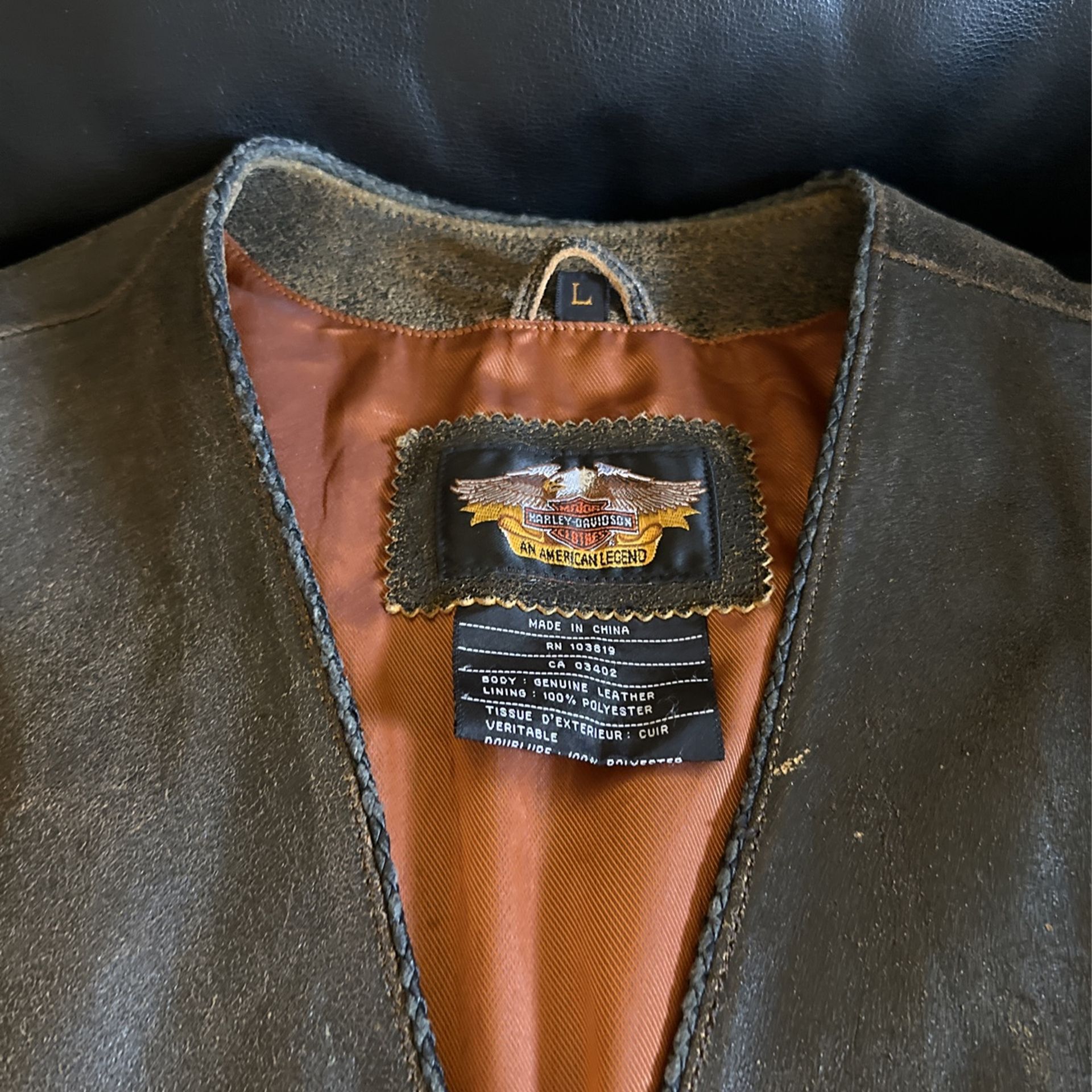 New With No Tags Harley Davidson Leather Vest