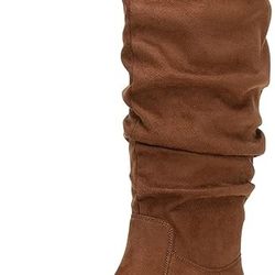 Jeossy Brown Suede Knee-High Flat Boots sz 6 *NEW*