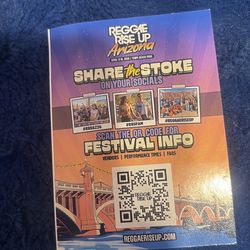 Reggae Rise Up 3 day general admission physical wristband and QR code