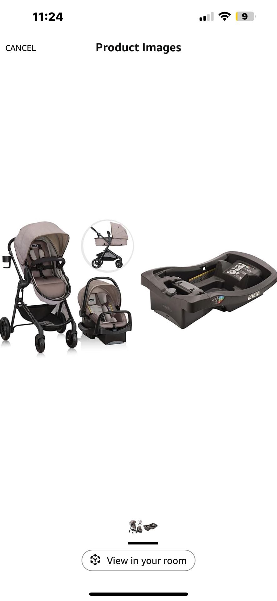 NEW Evenflo Pivot Travel System Set- Desert tan