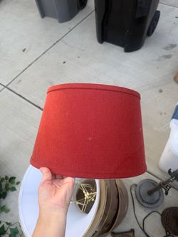 Red Fabric Drum Lamp Shade