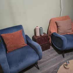 Blue Armchairs Set