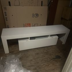 White Entertainment System With Storage 