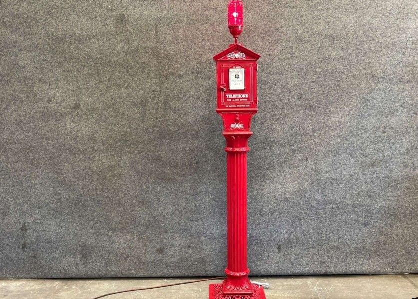 1920's Gamewell Fire Alarm Call Box & Pedestal