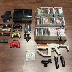 Sony PlayStation 3 Fat Console Bundle – 3 Controllers, 90+ Games, PS Move, Sharp Shooter & More! Complete Setup!