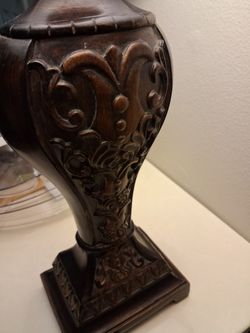 Dark Brown Ornate Decorative Lamp Base