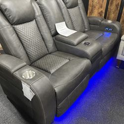 Power Reclining Sofa And Power Reclining Love Seat ( Built In Speaker In Love Seat)