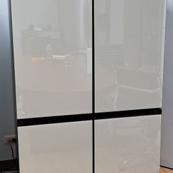 Samsung Bespoke White Glass 4 Door French Refrigerator
