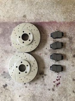 ford taurus brake drilled rotos ceramics pad front
