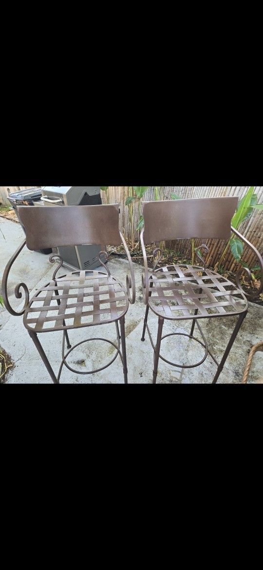 Iron Bar Stools (Set Of 2)