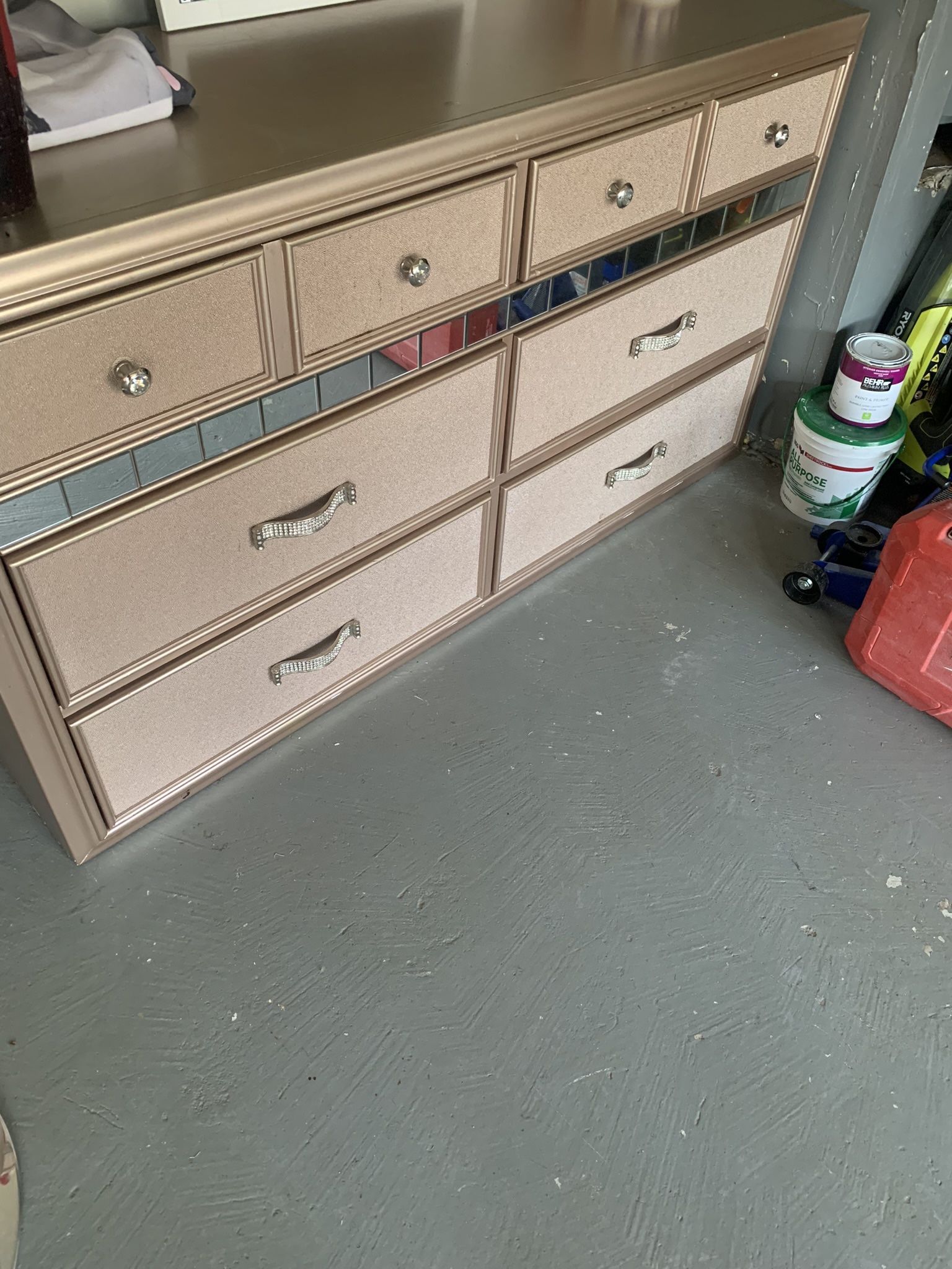 Rose Gold And Silver Dresser 