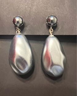 Vintage Silver-Tone Teardrop Clip-On Earrings