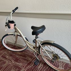 26inch Rose Gold Beach Cruiser With 7 Gears