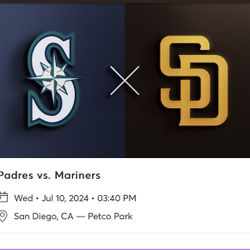 Padres Vs Seattle WEDN JUL 10 (2tix)