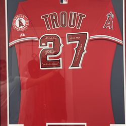 Mike Trout Framed Autograph Jersey