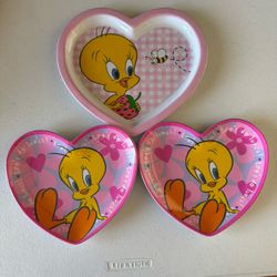 Warner Bros.Vintage Set Of 3 Tweety Plates