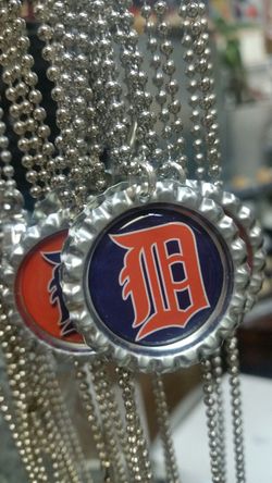 Detroit. Charm. With beaded chain