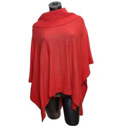 BCBG MAX AZRIA RED BEAUTIFUL RED PONCHO - ONE SIZE