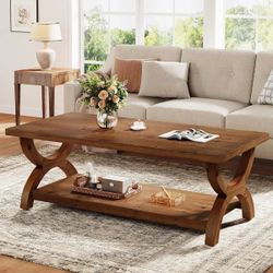 Coffee Table Real wood with Lower Shelf