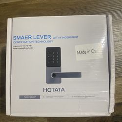 HOTATA Smart Lock, 6-in-1 Keyless Entry Door Lock Fingerprint,Bluetooth,Code,IC Card,Key,Remote Unlock with Touchscreen Keypad & Handle, IP65 Digital 