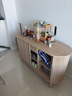 Modern Scandinavian Sideboard with Sliding Doors