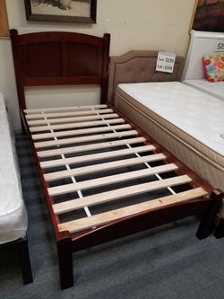 Brand new brown twin platform bedframe