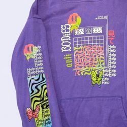 Purple Bold Graphic Hoodie – Purple, Streetwear Style