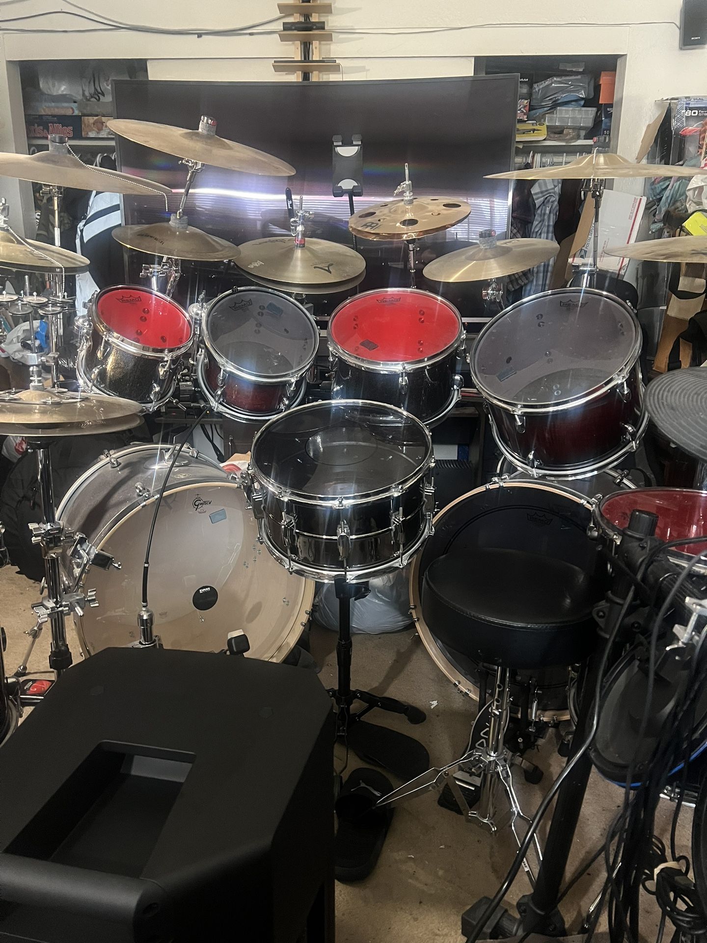 Gretsch Catalina Maple Double Bass Drum Set Shell Pack and Cymbals