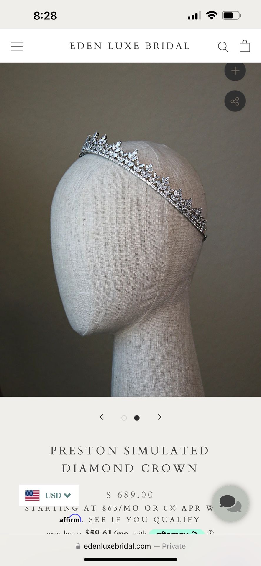 Eden luxe bridal Tiara