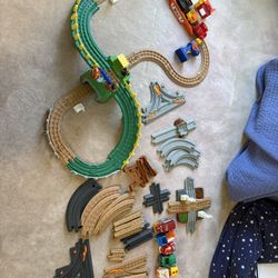 Lot Of Fischer Price geoTrax Train Set With Extra Track And Accessories 